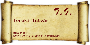 Töreki István névjegykártya